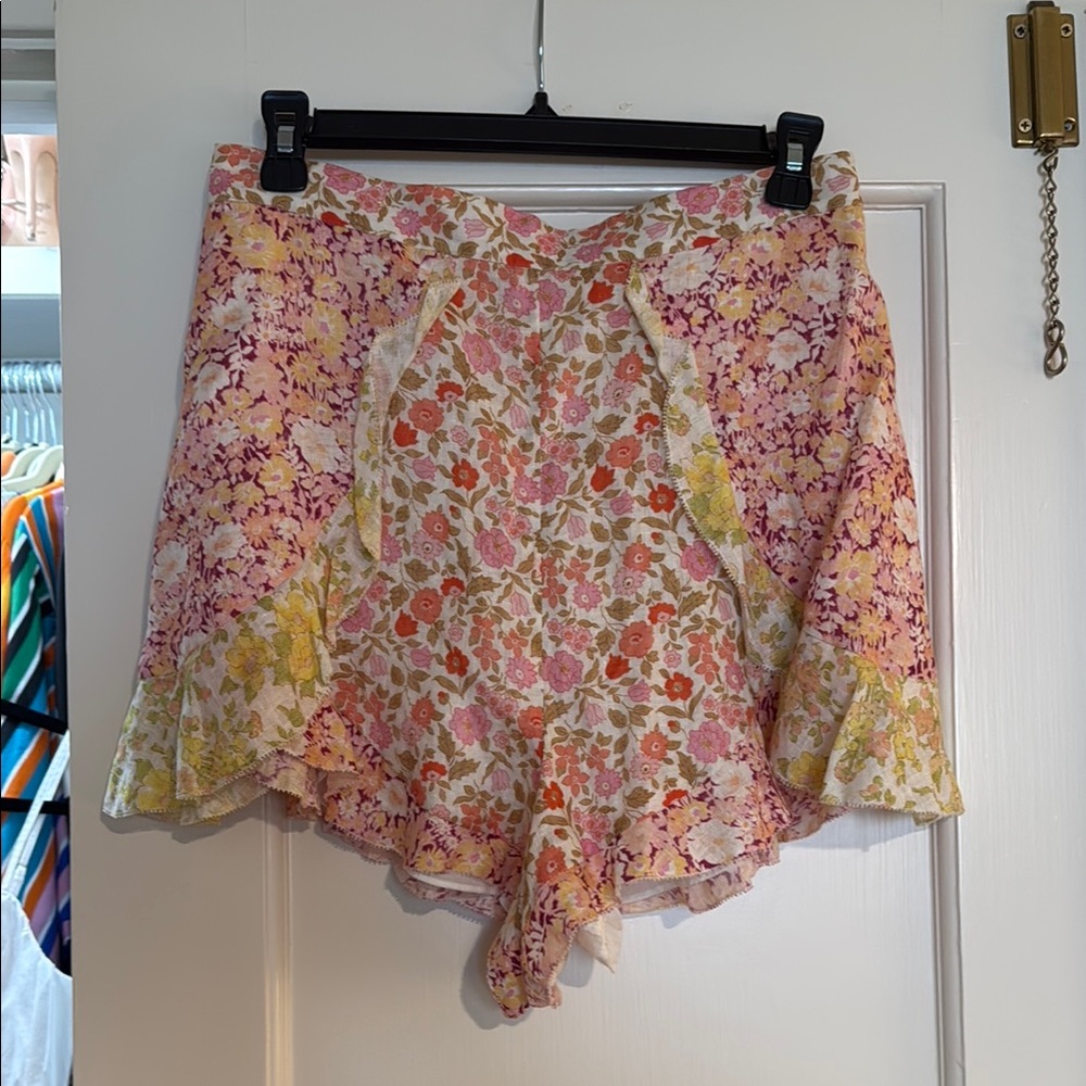 Zimmerman Goldie Floral Ruffle Shorts - never worn